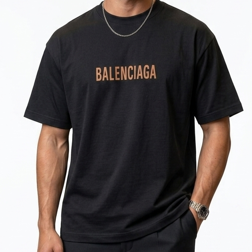 Premium Black Oversized Embroidered T-Shirt for Men