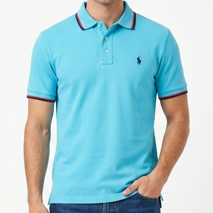 Classic Sky Blue Polo T-Shirt  Premium Regular Fit