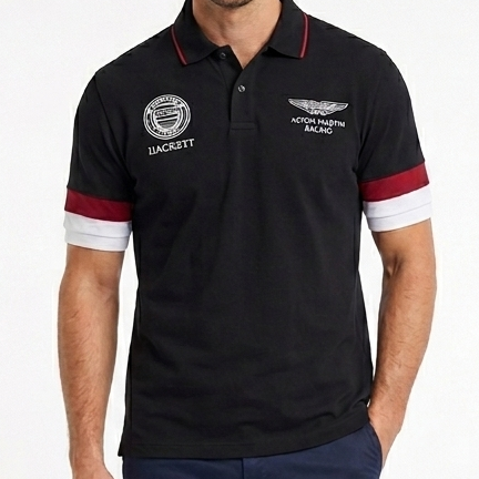 Premium Men’s Polo T-Shirt  With Color-Block detailing