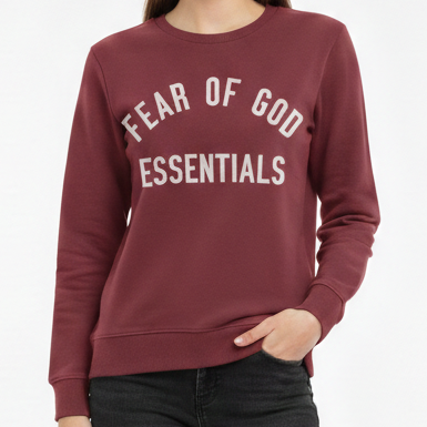 Premium Crewneck Sweatshirt – Deep Maroon