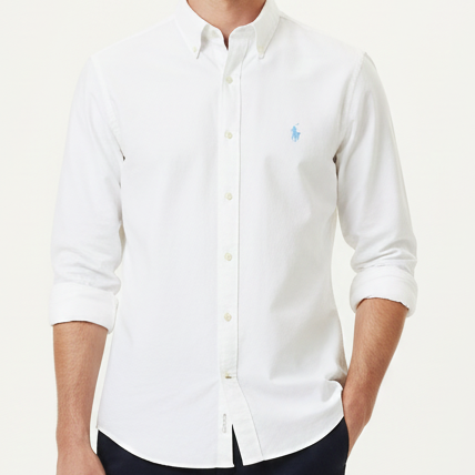 Premium Embroidered Logo White Shirt