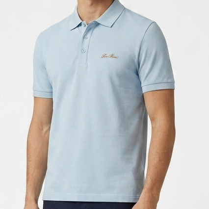 Imported Classic Light Blue Casual Polo Tee