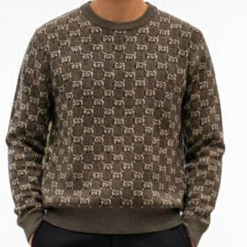 Premium Designer Monogram Knit Pullover Stylish Winter Essential