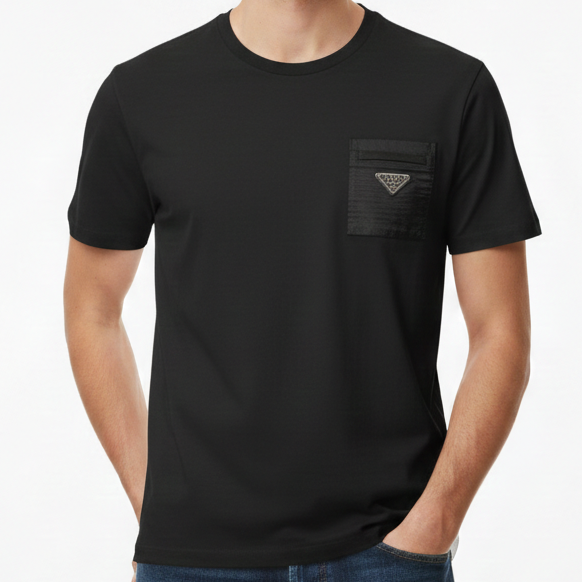 Classic Black Pocket Tee  Premium Minimal Style