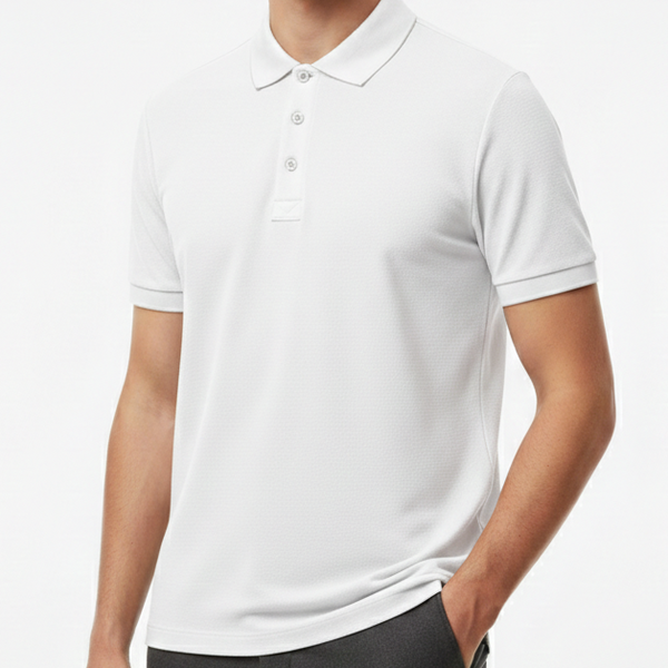 Men’s Premium White Polo T-Shirt Classic Smart Casual Style