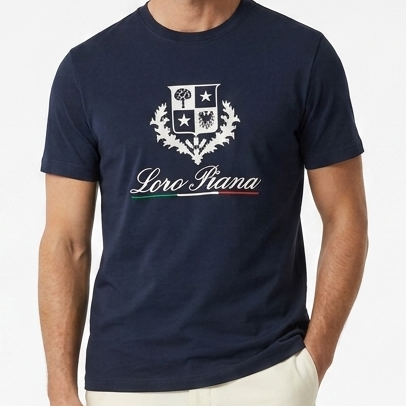 Luxury Navy Blue Graphic  T-Shirt for Men