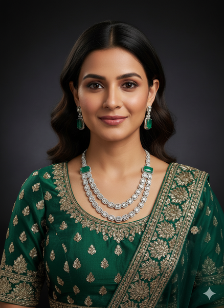 Royal Emerald Radiance Necklace Set