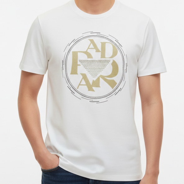 Imported White Graphic Print Premium Cotton T-Shirt