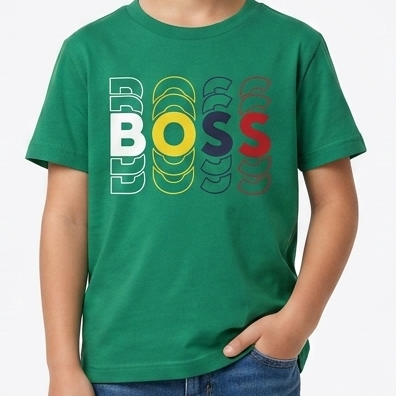 Premium Kids Green Graphic Logo T-Shirt Trendy & Branded