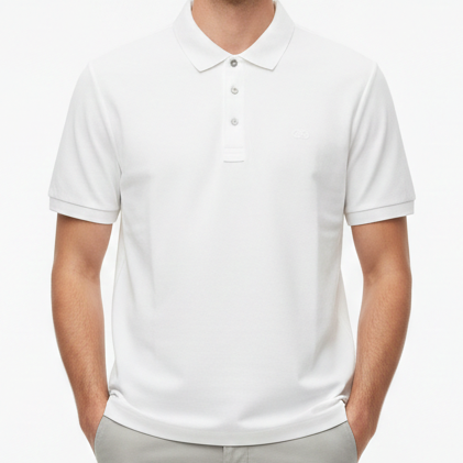 Premium Classic White Polo T-Shirt Clean & Elegant Style