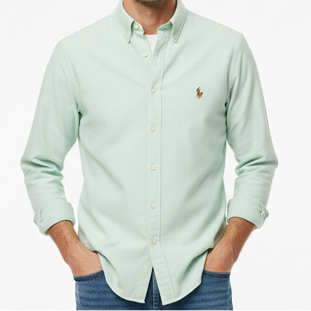 Modern Fit Light Green Signature Logo Shirt