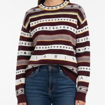 Imported Striped Wool Pullover
