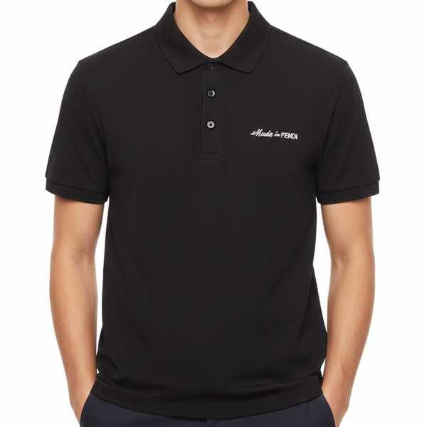Premium  Men’s Black  Polo T-Shirt with Signature Logo