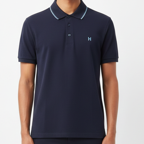 Classic Navy Blue Polo T-Shirt with Premium Finish