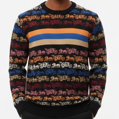 Luxury Multicolor Designer Knit Sweater