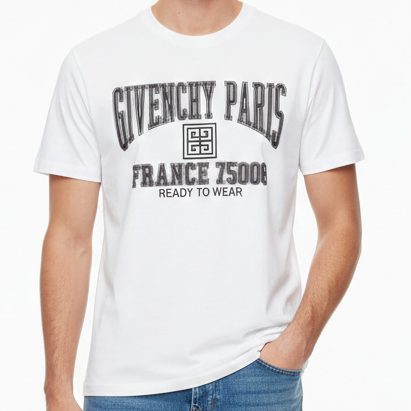 Men’s White Luxury Logo Print  Oversized T-Shirt  Premium Casual Wear