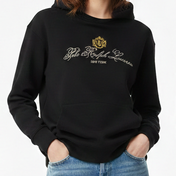 Elegant Heritage Black Sweatshirt for Women