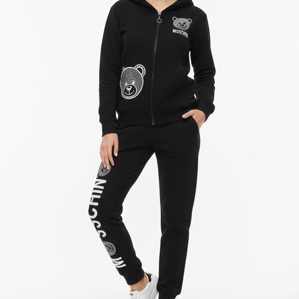 Premium Black Zip-Up Tracksuit Trendy & Comfortable