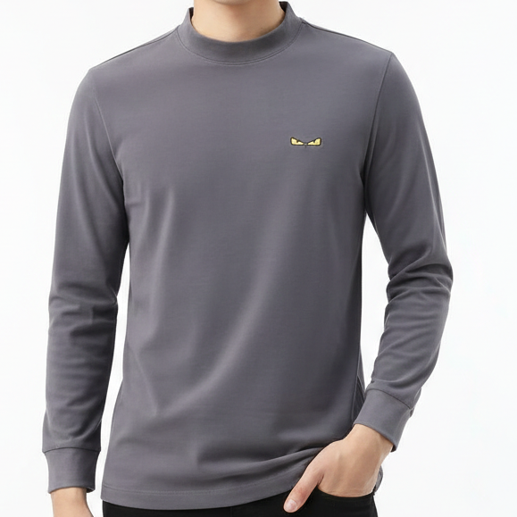 Luxury Grey Iconic Eyes Premium Polo Tee