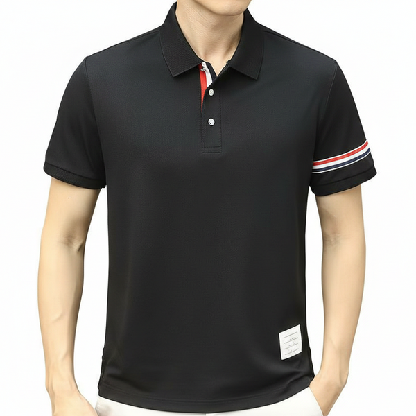 Luxury imported Classic Polo T-Shirt with Signature Stripe Detail
