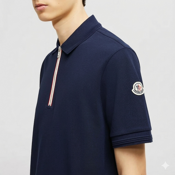 Men’s Premium Zip Polo T-Shirt Stylish Half Zip Collar