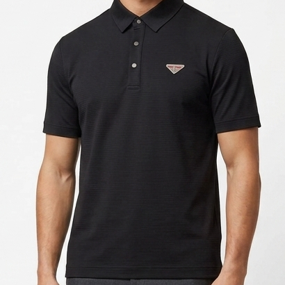 Men's Premium Black Polo T-Shirt | Modern Textured Designer Polo