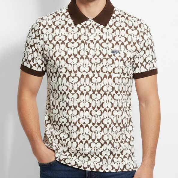 Premium Designer Monogram Polo T-Shirt for Men