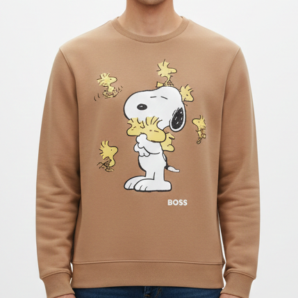 Premium Brown Cartoon Print Sweatshirt – Stylish Casual Wear