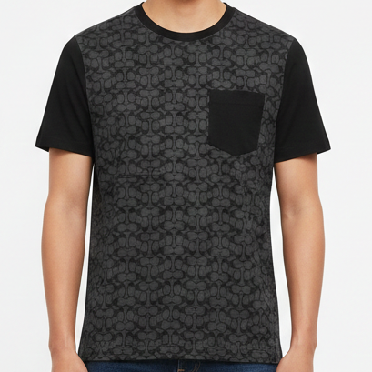 Premium Black Monogram Pocket T-Shirt
