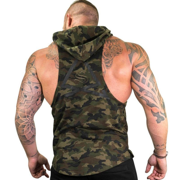 Mens Bodybuilding Tank Tops With Hoodie