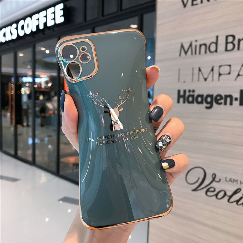 Soft Flexible Grey Back Case Cover with Rose Gold Edgings and Camera Protection