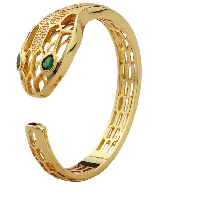 Premium Golden Serpenti Viper Hand Bracelet