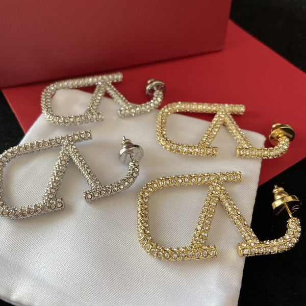 VLogo Signature Crystal Earrings