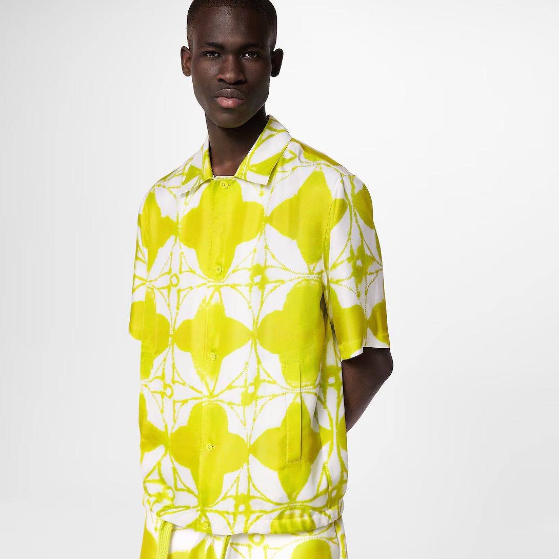 Branded Monogram Shibori Short-Sleeved Shirt