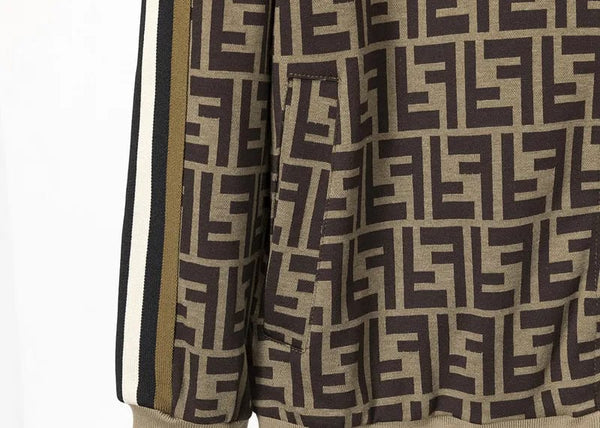 Brown Monogram Print Imported Premium Tracksuit