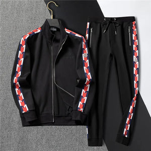 Black Monogram Print Imported Premium Tracksuit