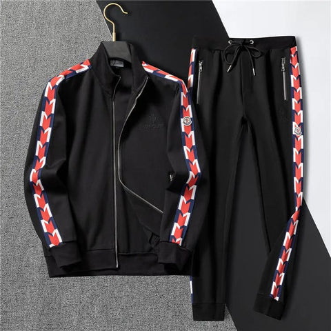 Black Monogram Print Imported Premium Tracksuit