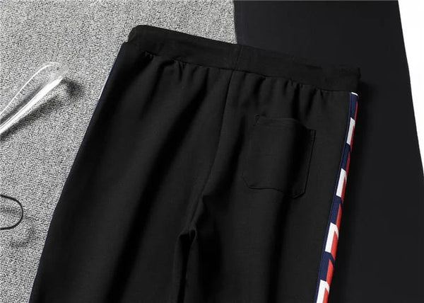 Black Monogram Print Imported Premium Tracksuit