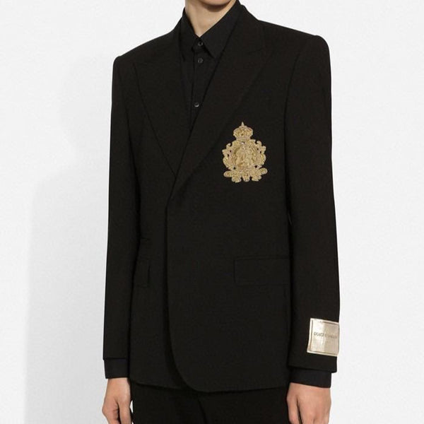 Luxury  Logo-Badge Blazer Pant Set