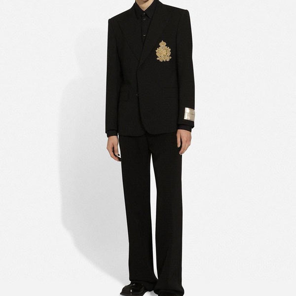 Luxury  Logo-Badge Blazer Pant Set