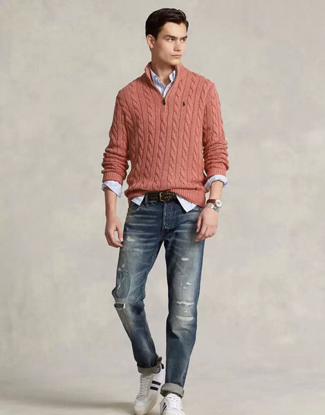 Men Luxury Cable-Knit Pullover