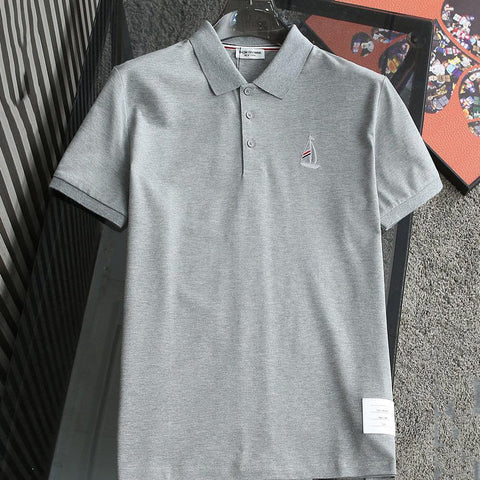 Luxury Brand Polo Tee With Embroidered  Logo