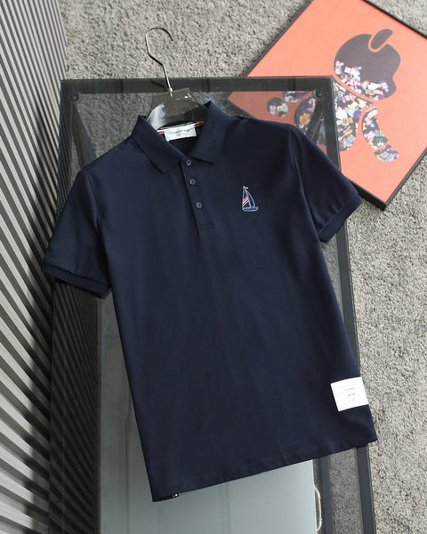 Luxury Brand Polo Tee With Embroidered  Logo