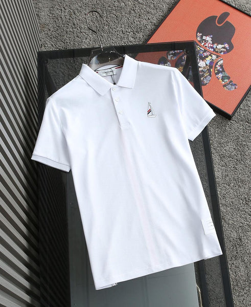 Luxury Brand Polo Tee With Embroidered  Logo
