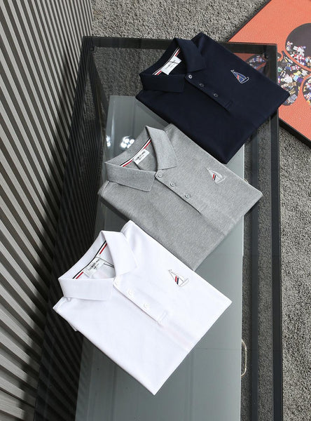 Luxury Brand Polo Tee With Embroidered  Logo