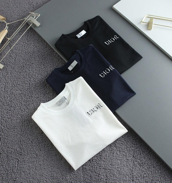 Imported  Round Neck  Embossed Logo T-shirt