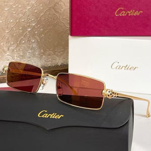 Rectangle-Frame Crystal-Embellished Gold-Tone Sunglasses