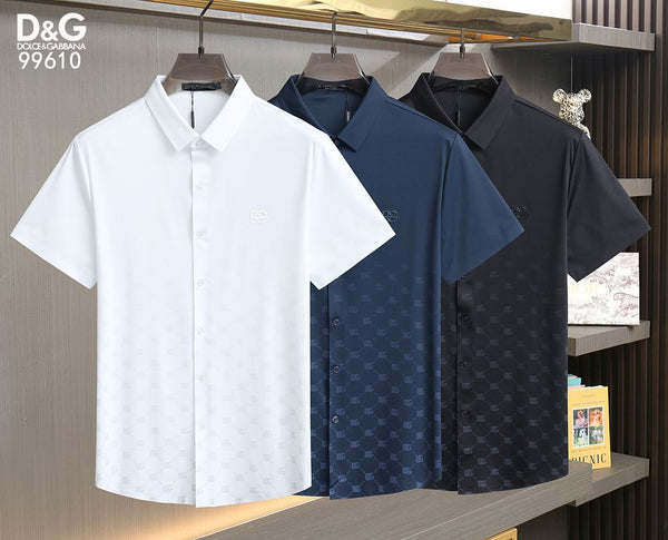 Imported  Monogram Logo  Half  Sleeve Shirt