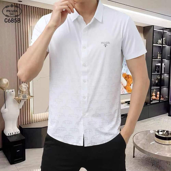 Premium Quality Monogram Logo  Half  Sleeve Shirt