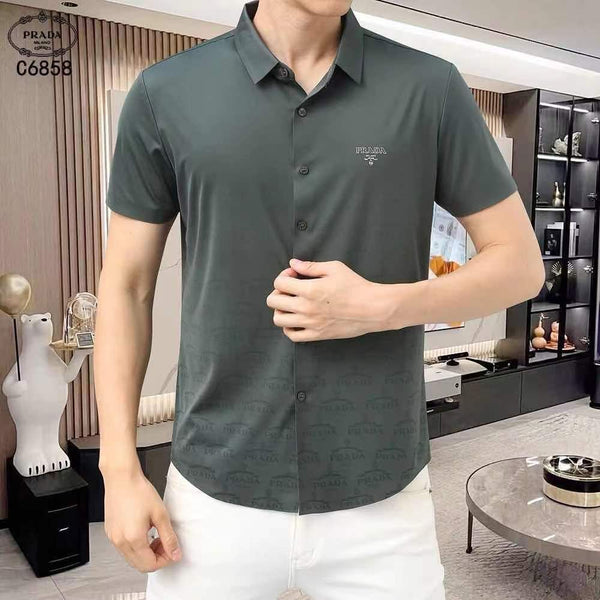 Premium Quality Monogram Logo  Half  Sleeve Shirt